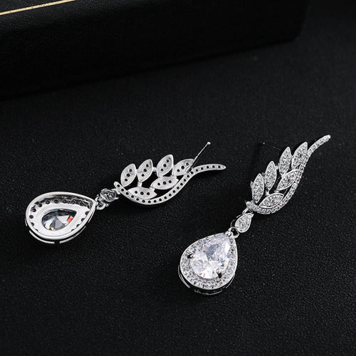 Brinco Noiva Pedra Zirconia Prata Gota Debutante Festa