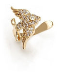 Piercing Falso Fake Dourado Pedra Zirconia Andorinha Pássaro Folheado A Ouro 18k Para Orelha E Cartilagem