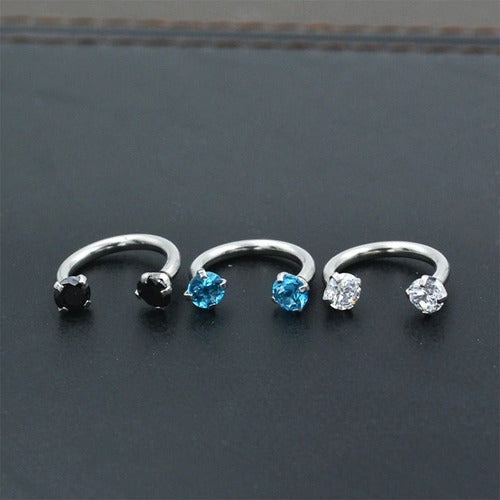 Piercing Septo Ferradura Nariz Cartilagem Pedra Zirconia Aço