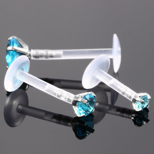 Piercing Tragus Labret Pt De Luz Aço Bioplast Zirconia 3 Mm
