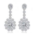 Brinco Noiva Pedra Zirconia Prata Festa Debutante Luxo