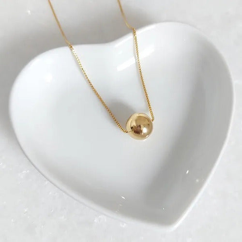 Colar Gargantilha Marina Bola Folheado A Ouro 18k C Garantia
