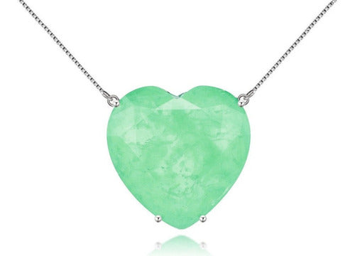 Conjunto Colar E Brinco Coração Pedra Zirconia Fusion Ice