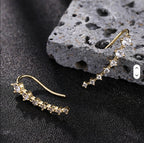 Brinco Ear Cuff Noiva Pedra Zirconia Dourado Debutante Festa