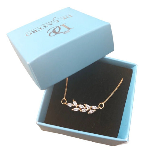 Colar Noiva Pedra Zirconia Dourado F Ouro 18k Semijoia
