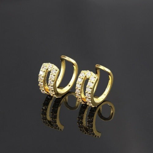 Piercing Argola Fake Falso Dourado Ou Prata Pedra Zirconia