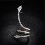 Brinco Ear Cuff Noiva Pedra Zirconia Prata Festa Debutante