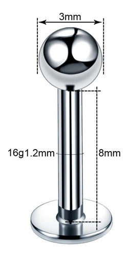 Piercing Titânio Tragus Labret Cartilagem Medusa Bolinha