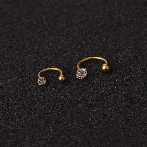 Piercing Ferradura Nariz Cartilagem Pedra Zirconia Aço Cirúr