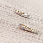 Brinco Ear Cuff Noiva Pedra Zirconia Dourado Debutante Festa