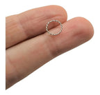 Piercing Argola Trançada Prata 925 6 Mm 8 Mm Fina 0,6 Mm