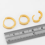 Trio Brinco Argola Pedra Zircônia F Ouro Garantia 8 10 12 Mm