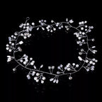 Tiara Arranjo Cabelo Noiva Pérola Fio Strass Dourado Prata