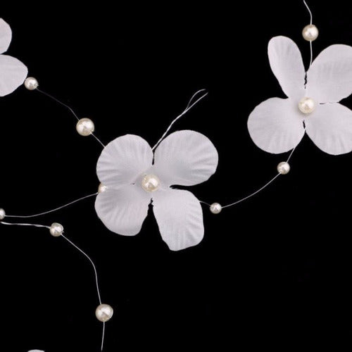 Enfeite Arranjo Tiara Cabelo Noiva Perola Flor Casamento