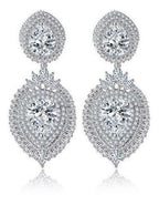 Brinco Noiva Pedra Zirconia Prata Debutante Pendurado Gota