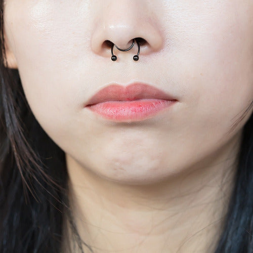 Piercing Nariz Septo Argola Falso Dourado Prata Preto Aço