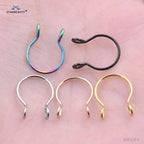 Piercing Nariz Septo Argola Falso Dourado Prata Preto Aço