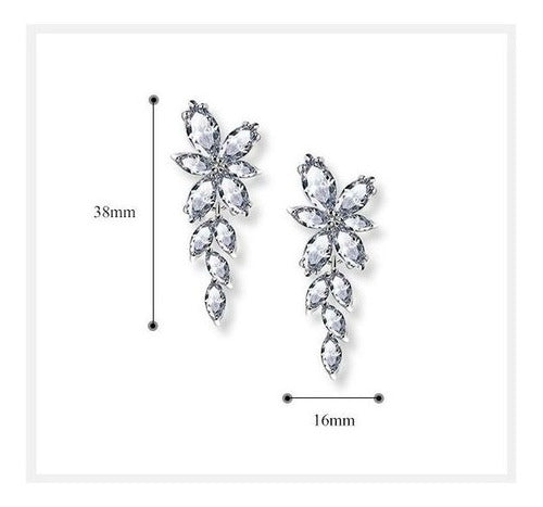 Brinco Noiva Pedra Zirconia Prata Festa Debutante Delicado