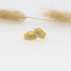 Brinco Argola Pedra Zircônia Dourado Folheado Ouro 18k 6 Mm