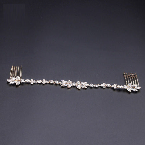 Tiara Headband Testeira Arranjo Noiva Strass Prata Dourada