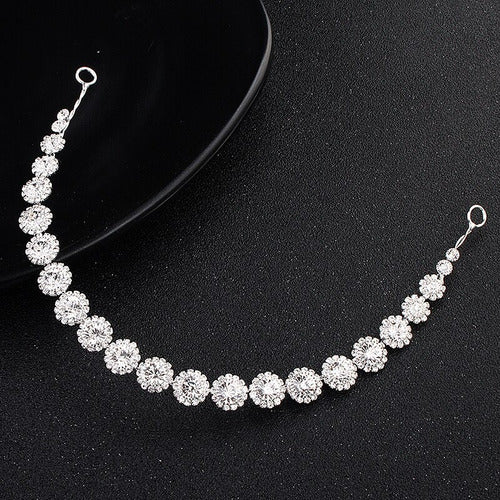 Tiara Enfeite Testeira Cabelo Noiva Dama Prata Strass Barato