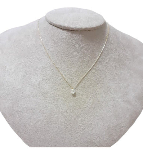 Colar Gargantilha Pedra Zirconia Dourado Ponto De Luz F Ouro