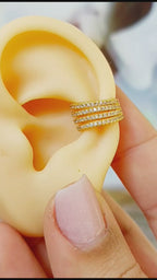Piercing Argola Falso Fake Dourado Pedra Zirconia Colorido