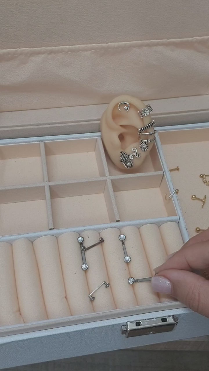 Piercing Surface Pedra Cristal 100% Titânio
