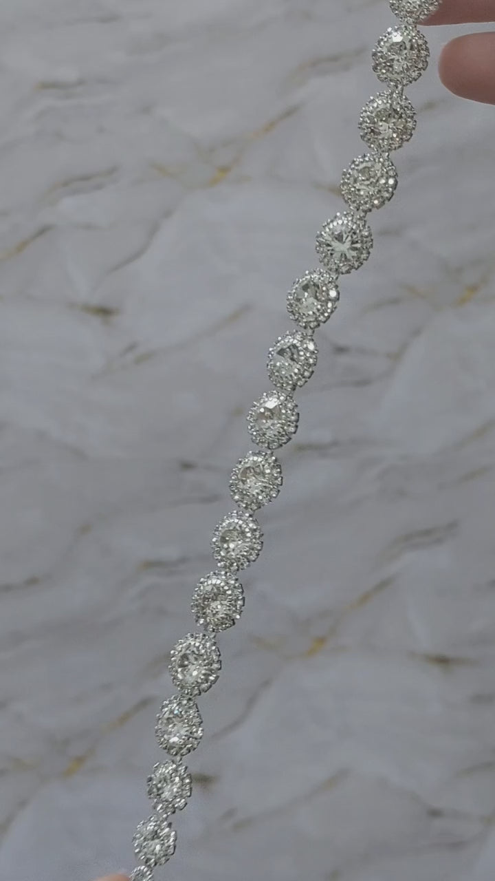 Tiara Enfeite Testeira Cabelo Noiva Dama Prata Strass Barato