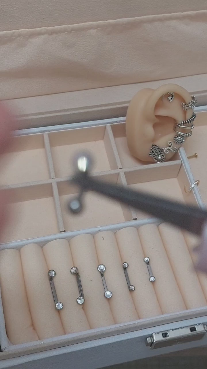 Piercing Íntimo Christina Genital Pedra Cristal 100% Titânio