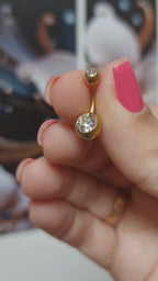 Piercing De Umbigo 100% Titânio Dourado Prata